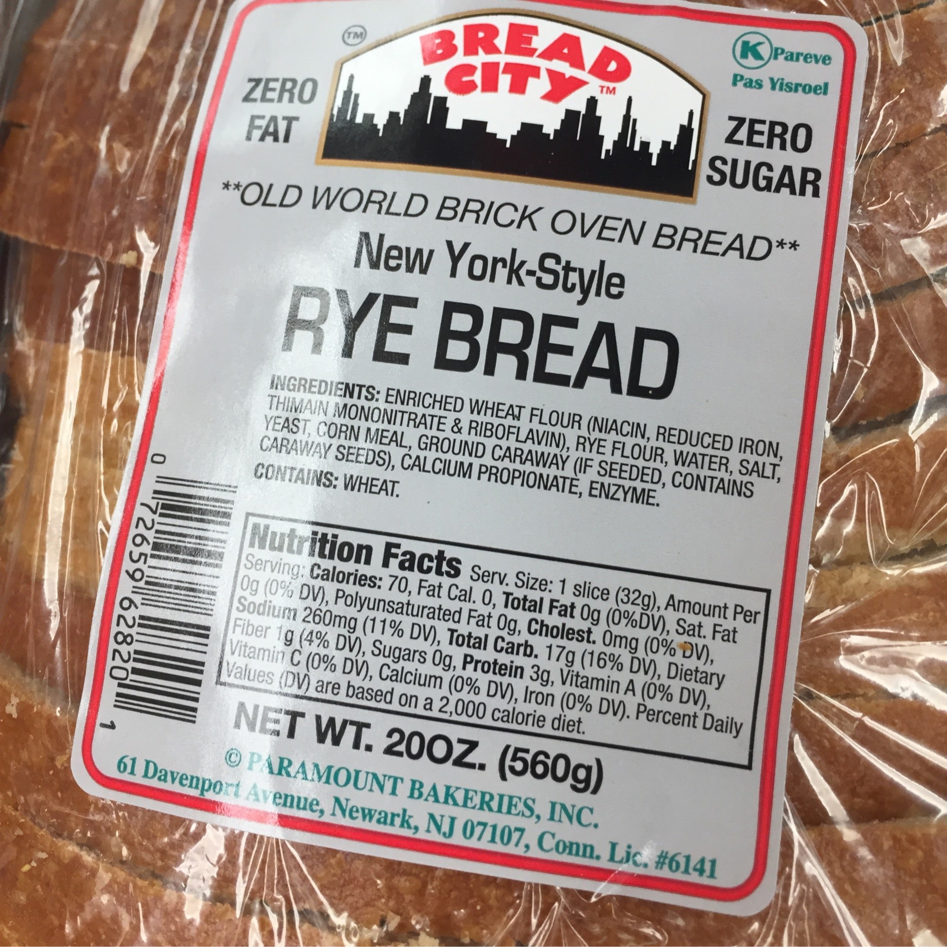 BREAD CITY NEW YORK STYLE PLAIN UNSEEDED RYE LOAF | Original 